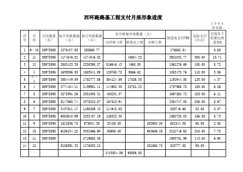 支付月报进度汇总