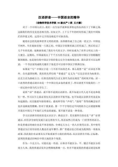 我与汉语拼音