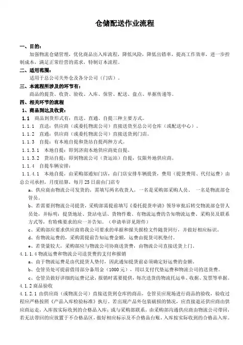 仓储配送作业流程