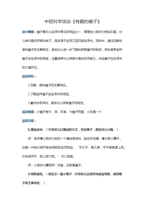 中班科学活动《有趣的镜子》