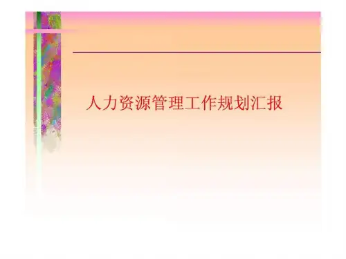 某著名公司人力资源管理规划方案.ppt