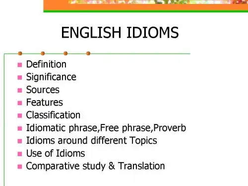 ENGLISH IDIOMS