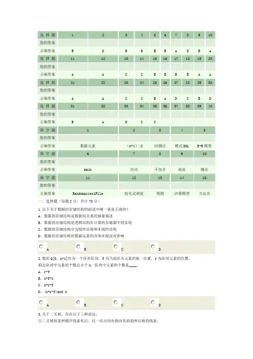 全国计算机等级考试二级Java模拟试题8