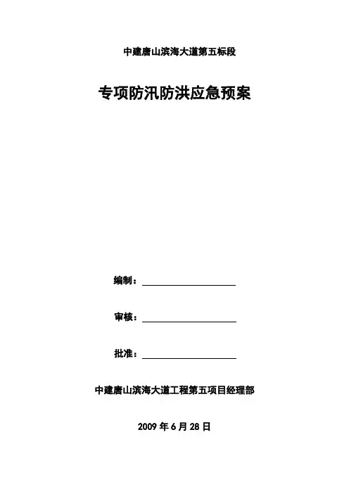 专项防汛防洪应急预案