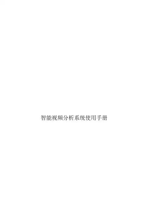 智能视频分析系统使用手册