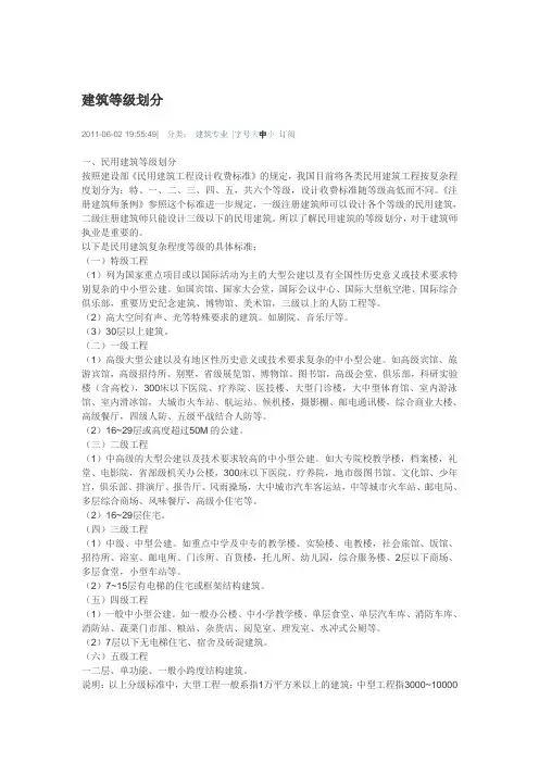 建筑等级划分