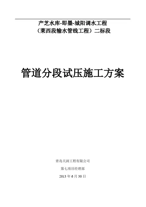给排水试压方案
