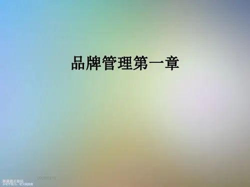 品牌管理第一章