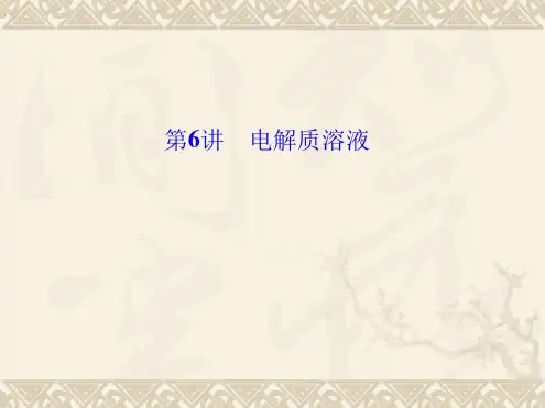 化学专题 电解质溶液课件