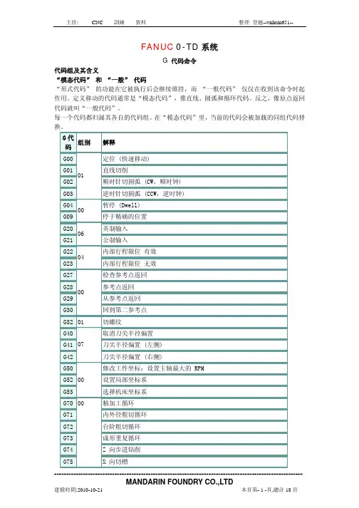 CNC编程说明