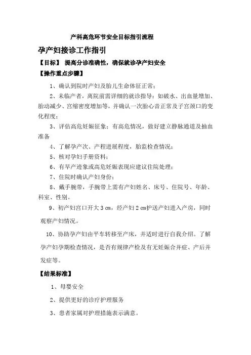 产科专科高危环节指引