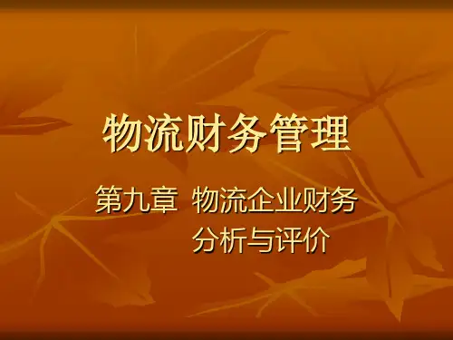 物流企业财务分析与评价