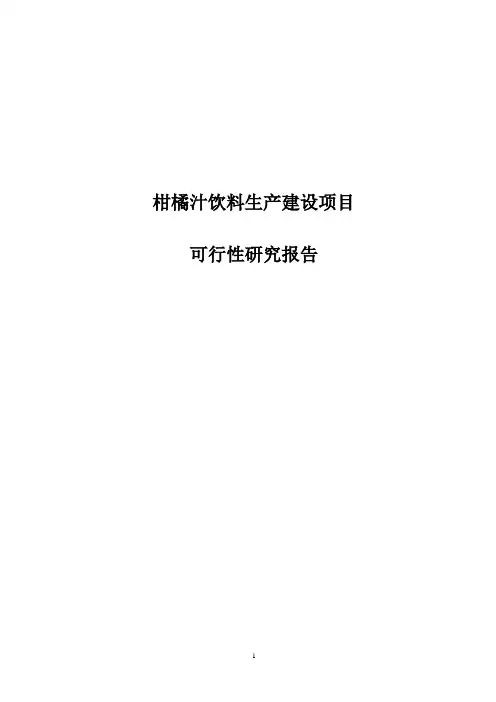 柑橘汁饮料生产建设项目可行性研究报告
