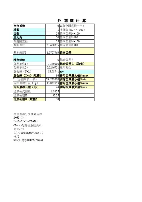 外渐开线花键计算