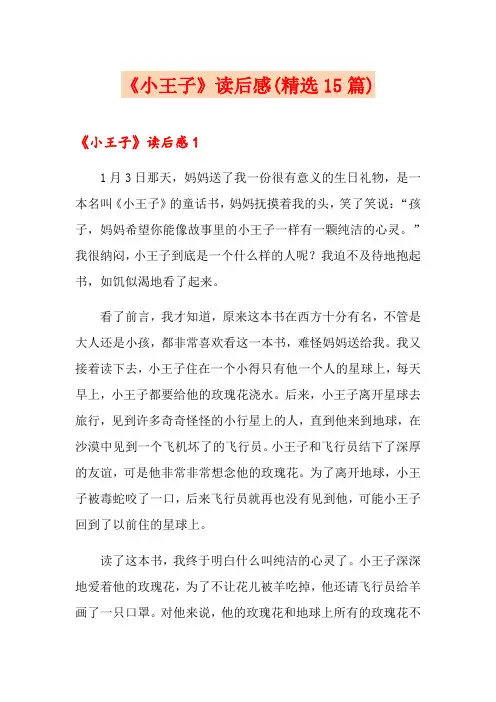 《小王子》读后感(精选15篇) 3