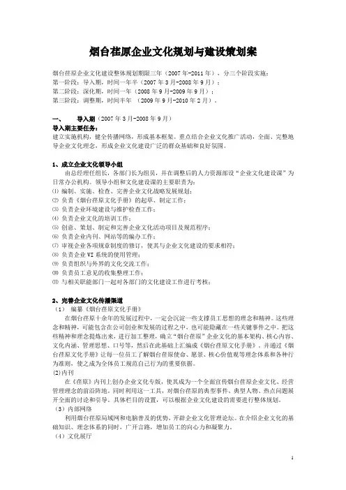 企业文化建设策划案