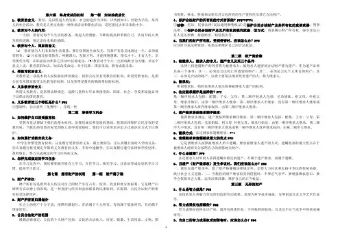 八年级政治提纲6-10课整理好的