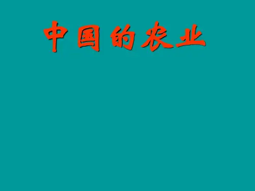 中国的农业PPT课件(上课用)