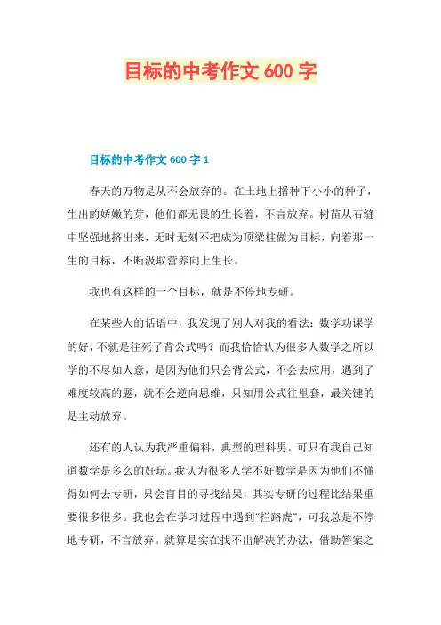 目标的中考作文600字