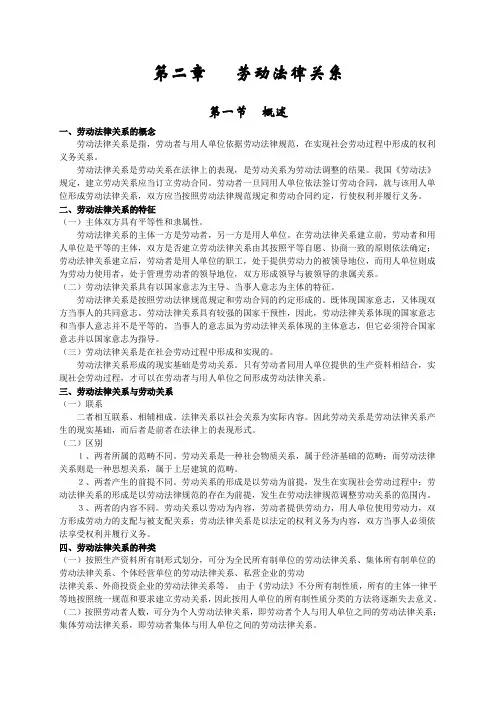 第二章   劳动法律关系