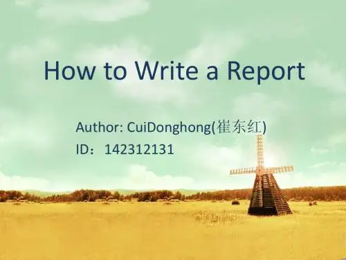 How to Write a Report