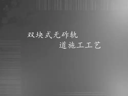 双块式无砟轨道施工工艺