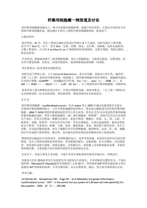 纤维母细胞瘤一例报道及讨论