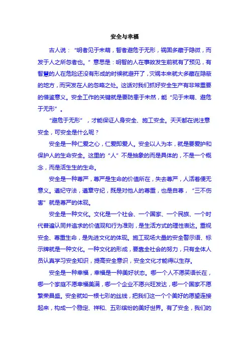 安全与幸福