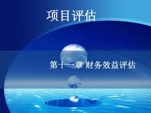 张少杰第二版 第十一章 财务效益评估