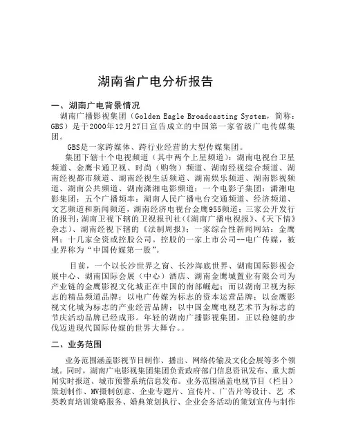 湖南省广电分析报告