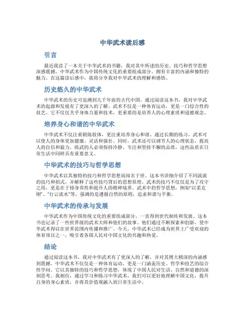 中华武术读后感