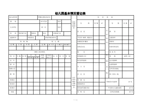 幼儿园基本情况登记表