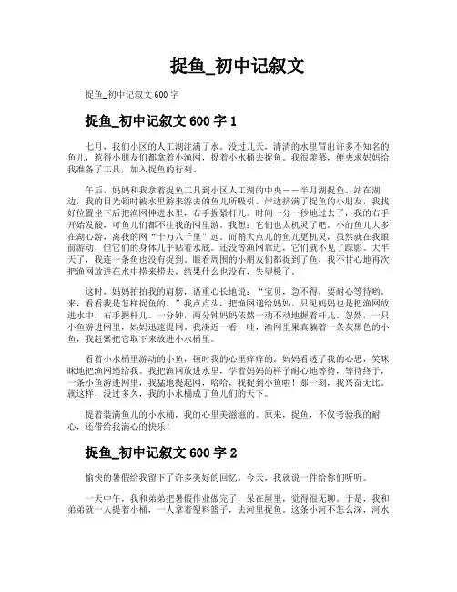 捉鱼初中记叙文