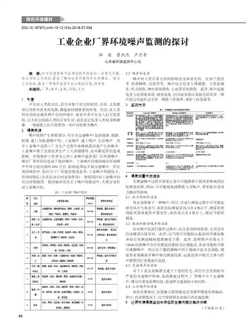 工业企业厂界环境噪声监测的探讨