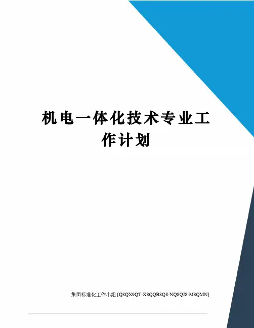 机电一体化技术专业工作计划修订稿