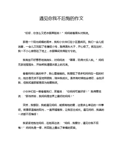 遇见你我不后悔的作文