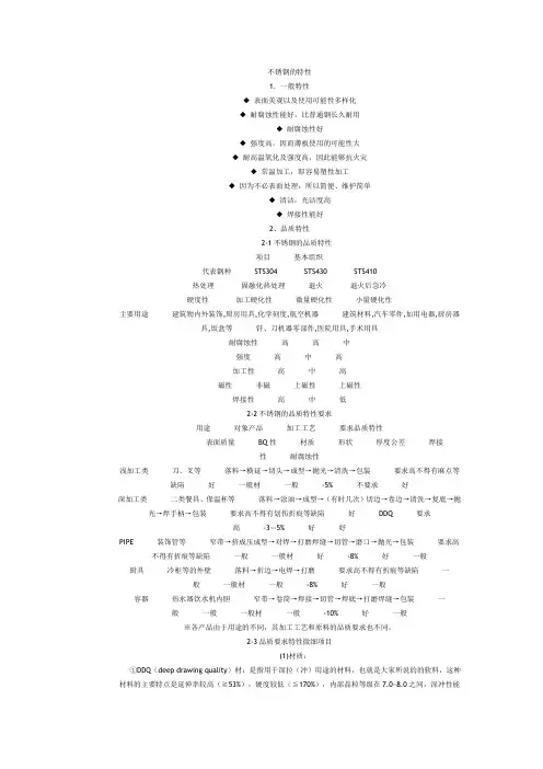 不锈钢的特性