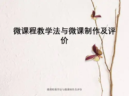 微课程教学法和微课制作及评价