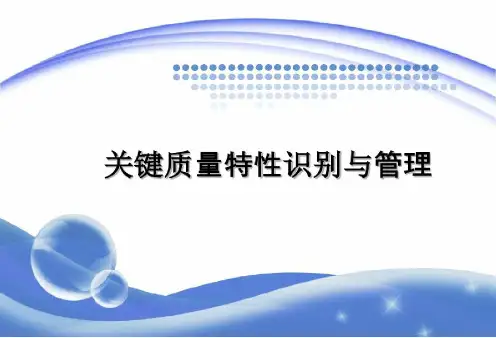 关键质量特性识别与管理分析