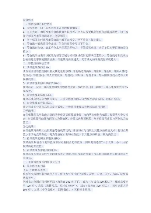 等值线图的判读