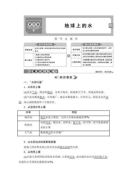 新湘教版必修一第四章1 第一节 水 循 环