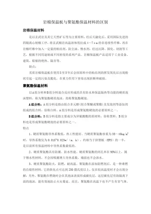 岩棉保温板与聚氨酯保温材料的区别