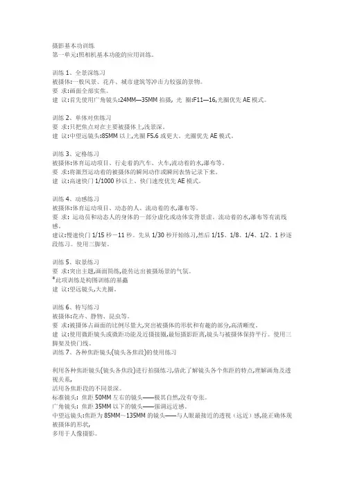 摄像基础