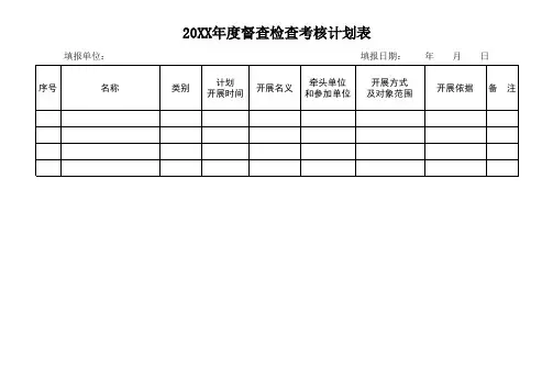 年度督查检查考核计划表