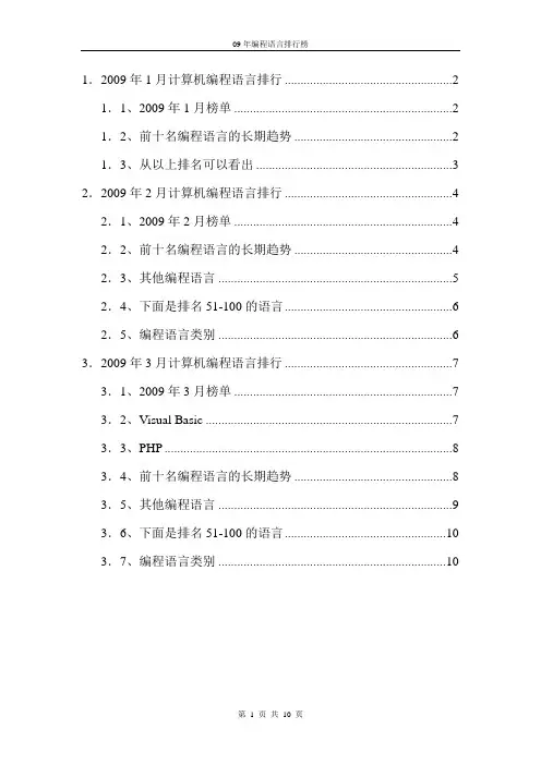 编程语言排行榜