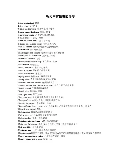 英语听力中常出现的语句