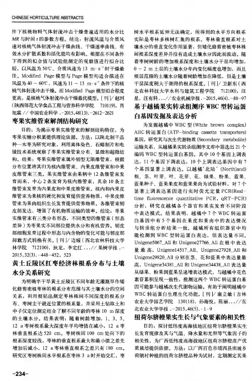 枣果实维管束解剖结构研究