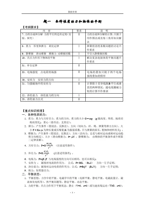 2012年高三物理第一轮复习教学案(全)