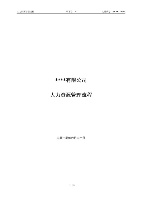 人力资源管理流程