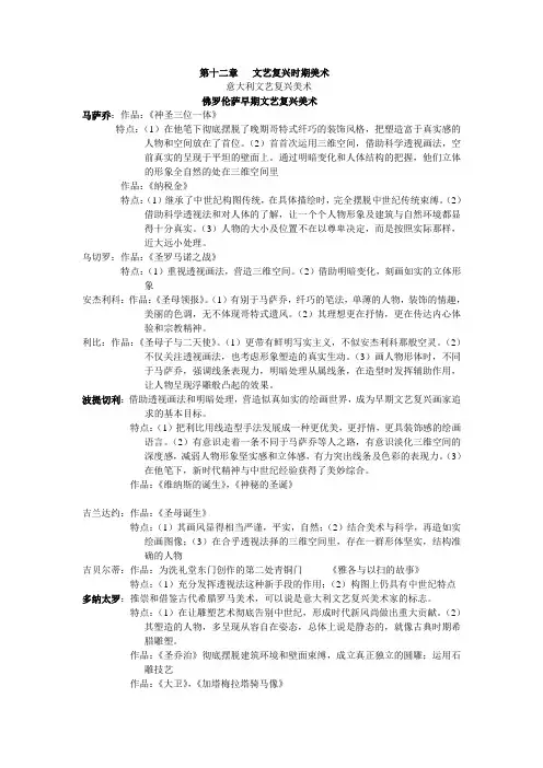 欧阳英 外国美术史整理